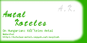 antal koteles business card